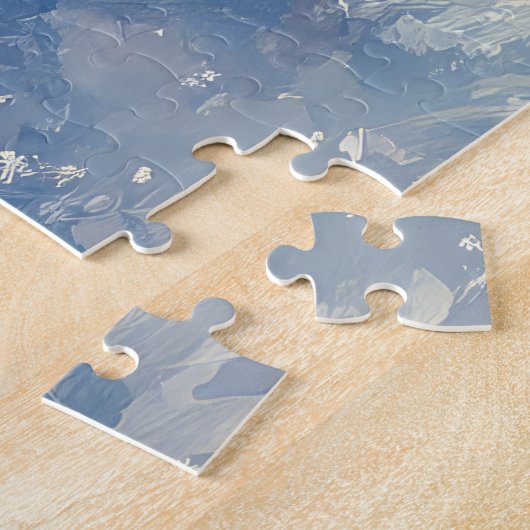 Cocker Spaniel Hund in Sledge Lass es Schnee Weihn Puzzle (Seite)