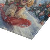Cocker Spaniel Hund in Sledge Lass es Schnee Weihn Schneidebrett (Ecke)