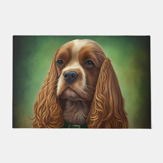 Cocker Spaniel Hund in St. Patrick's Day Dress Fußmatte (Vorderseite)