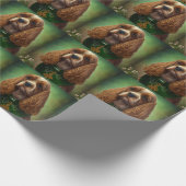 Cocker Spaniel Hund in St. Patrick's Day Dress Geschenkpapier (Ecke)