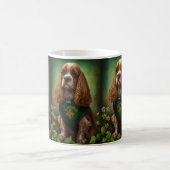 Cocker Spaniel Hund in St. Patrick's Day Dress Kaffeetasse (Mittel)