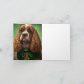 Cocker Spaniel Hund in St. Patrick's Day Dress Karte (Innenseite)