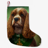 Cocker Spaniel Hund in St. Patrick's Day Dress Kleiner Weihnachtsstrumpf (Vorderseite)