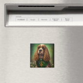 Cocker Spaniel Hund in St. Patrick's Day Dress Magnet (In Situ (Geschirrspüler))