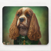 Cocker Spaniel Hund in St. Patrick's Day Dress Mousepad (Vorne)