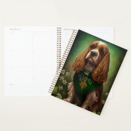 Cocker Spaniel Hund in St. Patrick's Day Dress Planer