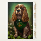 Cocker Spaniel Hund in St. Patrick's Day Dress Planer (Rückseite)