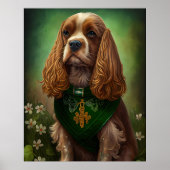 Cocker Spaniel Hund in St. Patrick's Day Dress Poster (Vorne)