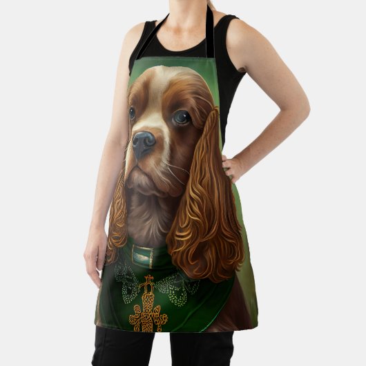 Cocker Spaniel Hund in St. Patrick's Day Dress Schürze (InSitu)
