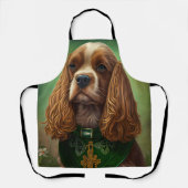 Cocker Spaniel Hund in St. Patrick's Day Dress Schürze (Vorderseite)
