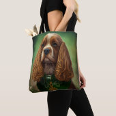 Cocker Spaniel Hund in St. Patrick's Day Dress Tasche (Von Nahem)
