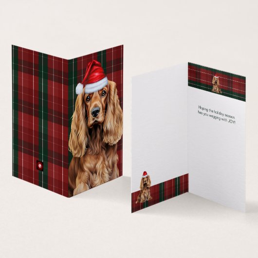 Cocker Spaniel Hund Kariertes Weihnachtsfest (Innenseite und Außenseite)