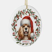 Cocker Spaniel Hund Keramik Kreis Ornament (Rechts)