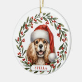 Cocker Spaniel Hund Keramik Kreis Ornament (Links)