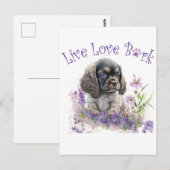 Cocker Spaniel Hund Mama Floral Postkarte (Vorne/Hinten)