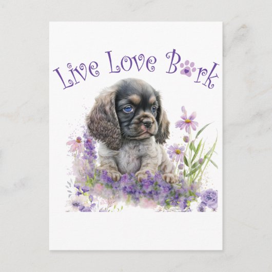 Cocker Spaniel Hund Mama Floral Postkarte (Vorderseite)