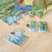 Cocker Spaniel Hund mit Blume Frühjahr Puzzle (Seite)