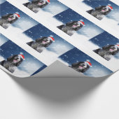 Cocker Spaniel Hund mit Weihnachts-Weihnachtsmannm Geschenkpapier (Ecke)