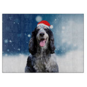 Cocker Spaniel Hund mit Weihnachts-Weihnachtsmannm Schneidebrett (Vorderseite)