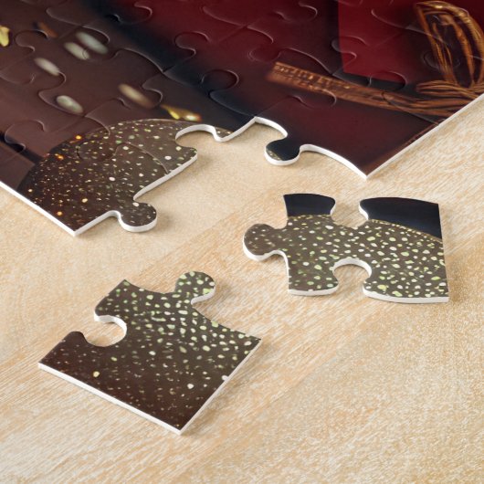 Cocker Spaniel Hund mit Weihnachtsgeschenken Feuer Puzzle (Seite)