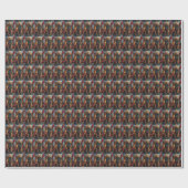 Cocker Spaniel Hund mit Weihnachtsgeschenken Kamin Geschenkpapier (Flach)