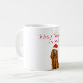 Cocker Spaniel Hund mit Weihnachtsmannmütze Weihna Kaffeetasse (Vorderseite Links)