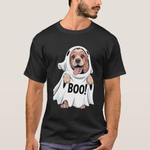 Cocker Spaniel Hund mit weißem Geisterkostüm H T-Shirt