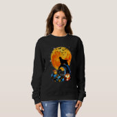 Cocker Spaniel Hund Mond Klippe Kürbis Halloween Sweatshirt (Vorne ganz)