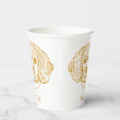 Cocker Spaniel Hund Personalisiert Zeichnend Hand Pappbecher (Rechts)