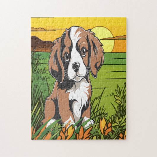Cocker Spaniel Hund Puzzle (Vertikal)