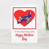Cocker Spaniel Hund Red Heart Mother's Day Card Dankeskarte (Vorderseite)