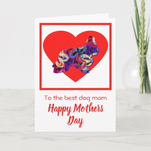Cocker Spaniel Hund Red Heart Mother's Day Card Dankeskarte (Vorderseite)