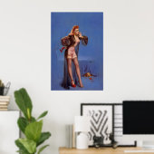 Cocker Spaniel Hund Retro Stil Elvgren Poster (Heimbüro)