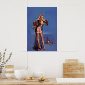 Cocker Spaniel Hund Retro Stil Elvgren Poster (Küche)