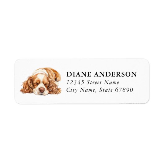 Cocker Spaniel Hund Rücksendeadressetiketten (Vorne)