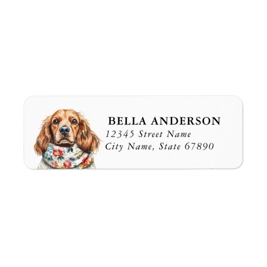 Cocker Spaniel Hund Rücksendeadressetiketten (Vorne)