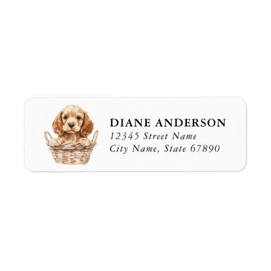 Cocker Spaniel Hund Rücksendeadressetiketten (Vorne)