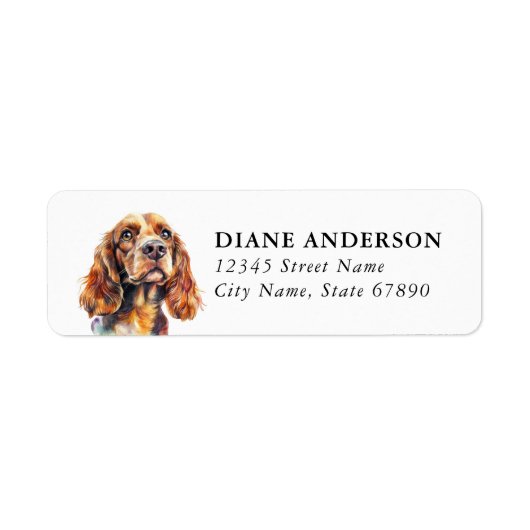 Cocker Spaniel Hund Rücksendeadressetiketten (Vorne)