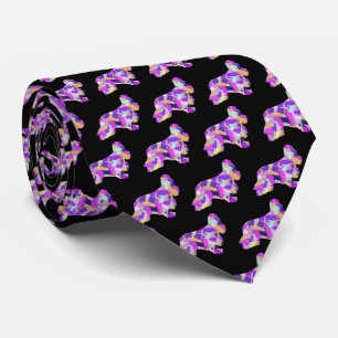 Cocker Spaniel Hund Silhouette Lila Black Neck Krawatte