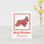 Cocker Spaniel Hund Silhouette Red Frohe Weihnacht Karte (Gelbe Blume)