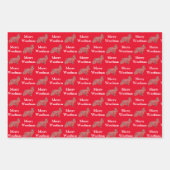 Cocker Spaniel Hund Silhouette Red Merry Woofmas Geschenkpapier Set (Vorderseite)