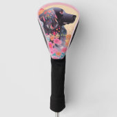 Cocker Spaniel Hund und Blume 003 - Schneider Juwe Golf Headcover (Vorderseite)