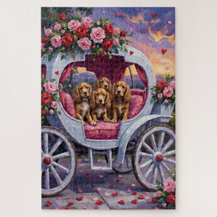 Cocker Spaniel Hund Valentinstag Puzzle