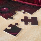Cocker Spaniel Hund Valentinstag Roter Ottoman Puzzle (Seite)