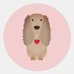 Cocker Spaniel Hund Valentinstag, Valentinstag Runder Aufkleber