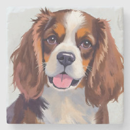 Cocker Spaniel | Hund Wasserfarbe Haustiermalerei Steinuntersetzer