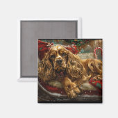 Cocker Spaniel Hund Weihnachtsfestlich Magnet (Vorderseite/Rückseite)