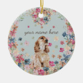 Cocker Spaniel Hund Zeichnend Rasse Welpe Keramik Ornament (Vorne)
