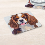 Cocker Spaniel | Hunde Gemälde Haustier Rechteckiger Pappuntersetzer (angewinkelt)