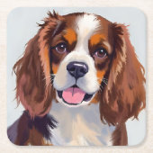 Cocker Spaniel | Hunde Gemälde Haustier Rechteckiger Pappuntersetzer (Vorderseite)